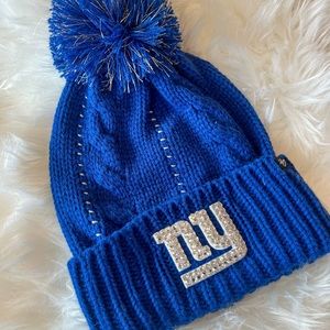Bling New York Giants Beanie | Rhinestone Swarovski style NFL sports beanie